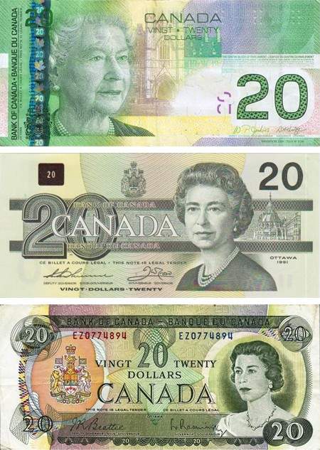 canadian current dollar bill